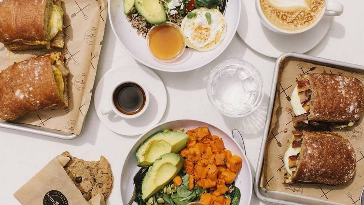 Close up of food on plate at Sitka + Spruce at Melrose Market in Seattle, Washington USA